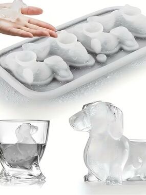 {NEW} Dachshund Silicone Ice Mold Tray - Ice Puppy Shapes